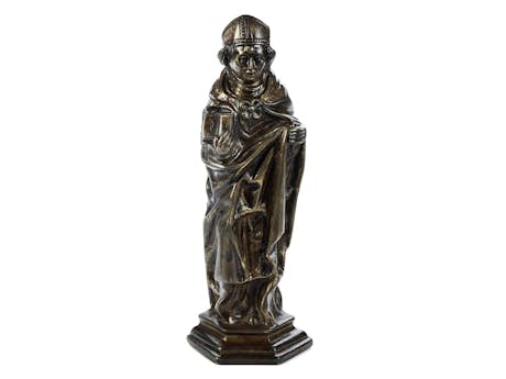 Bronzefigur eines heiligen Bischofs 